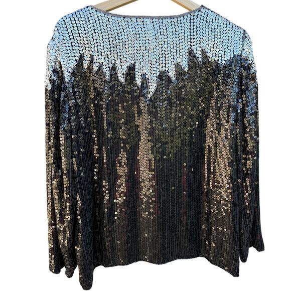 Vintage Sequins Jean for Joseph Le Bon Black Silver Women's Medium - Picture 2 of 6